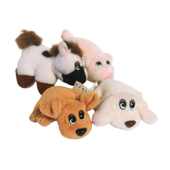 Pound Puppies Miniature Dogs Pig Horse Plush Animals Lot of 4 Vintage 1997 - Picture 1 of 3